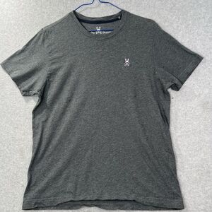 Psycho Bunny T Shirt Men's Size 4 Solid Gray pima embroidered